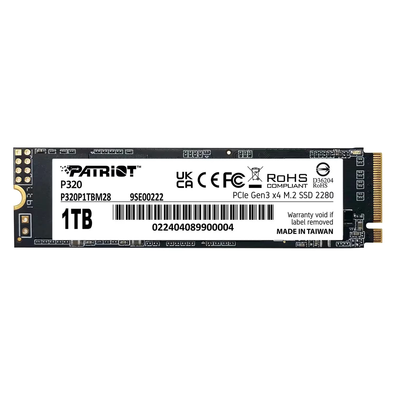 Acessório · Patriot SSD M.2 Patriot 1TB NVMe PCIe Gen 3 - P320P1TBM28