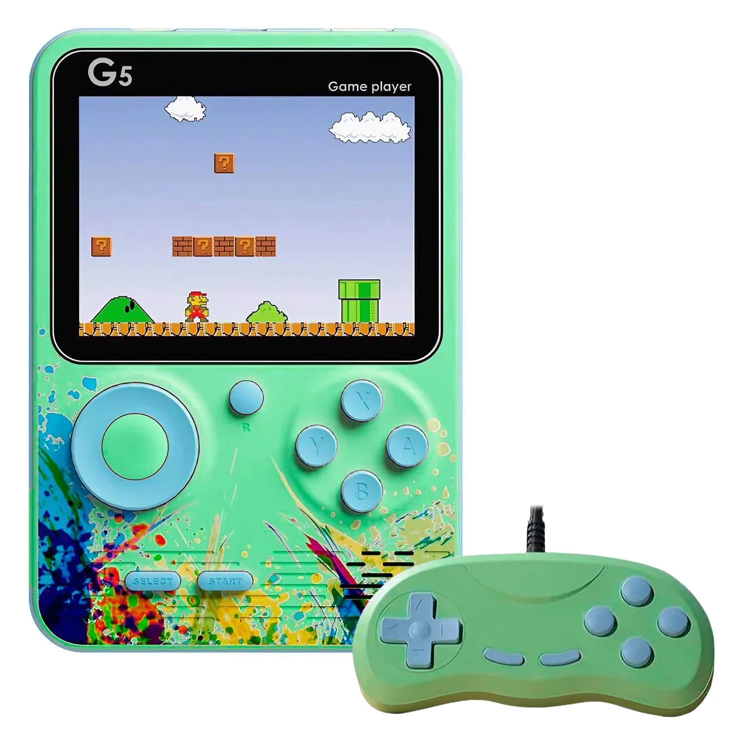 Console Portátil Game Box G5 500 Jogos - Verde Azul