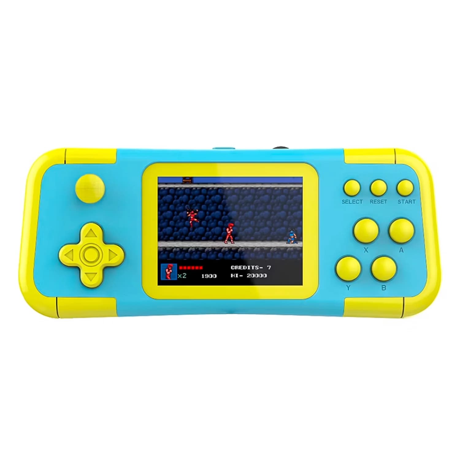Console Portátil Gamepad A12 666 Jogos - Amarelo Azul