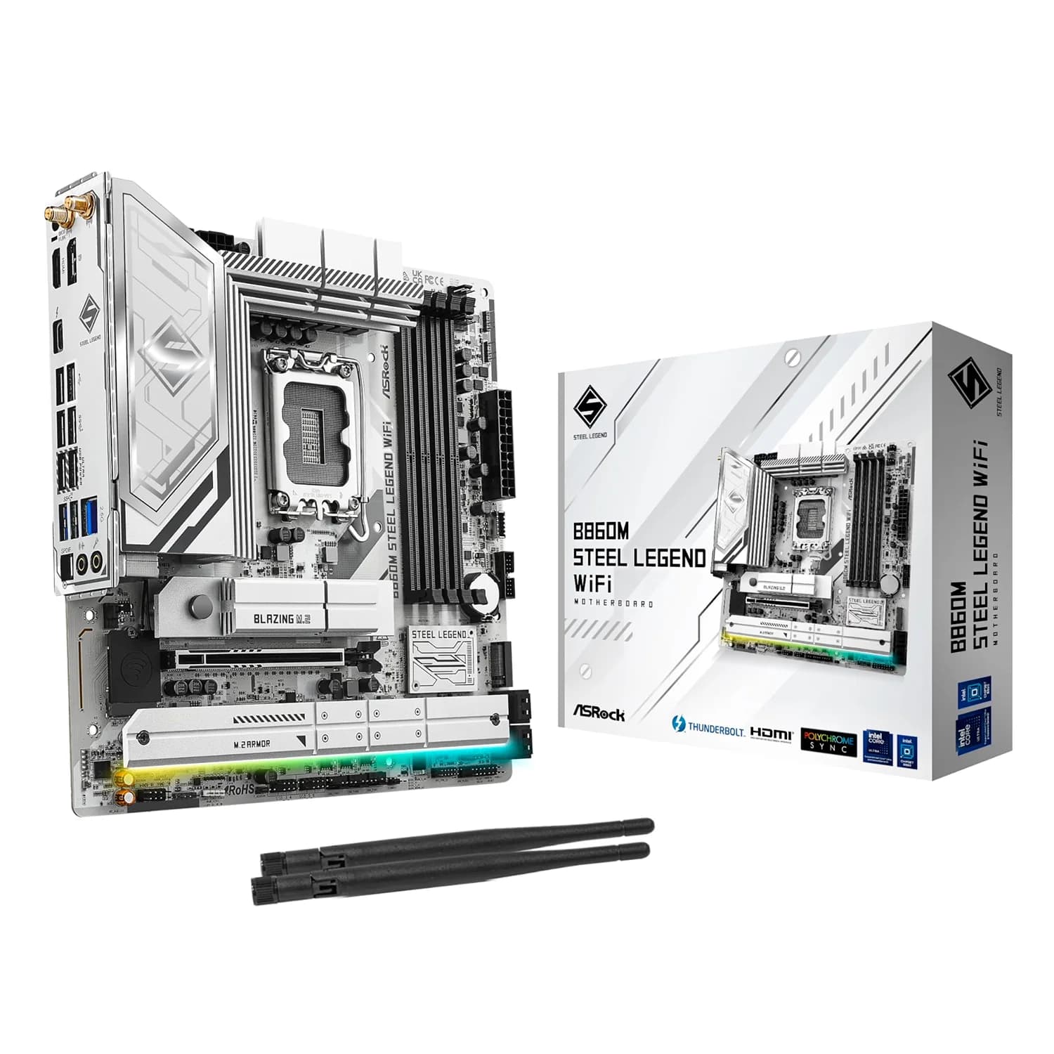 Intel Placa Mãe ASRock B860M Steel Legend WiFi DDR5 Socket LGA 1851 Chipset Intel B860 Micro ATX