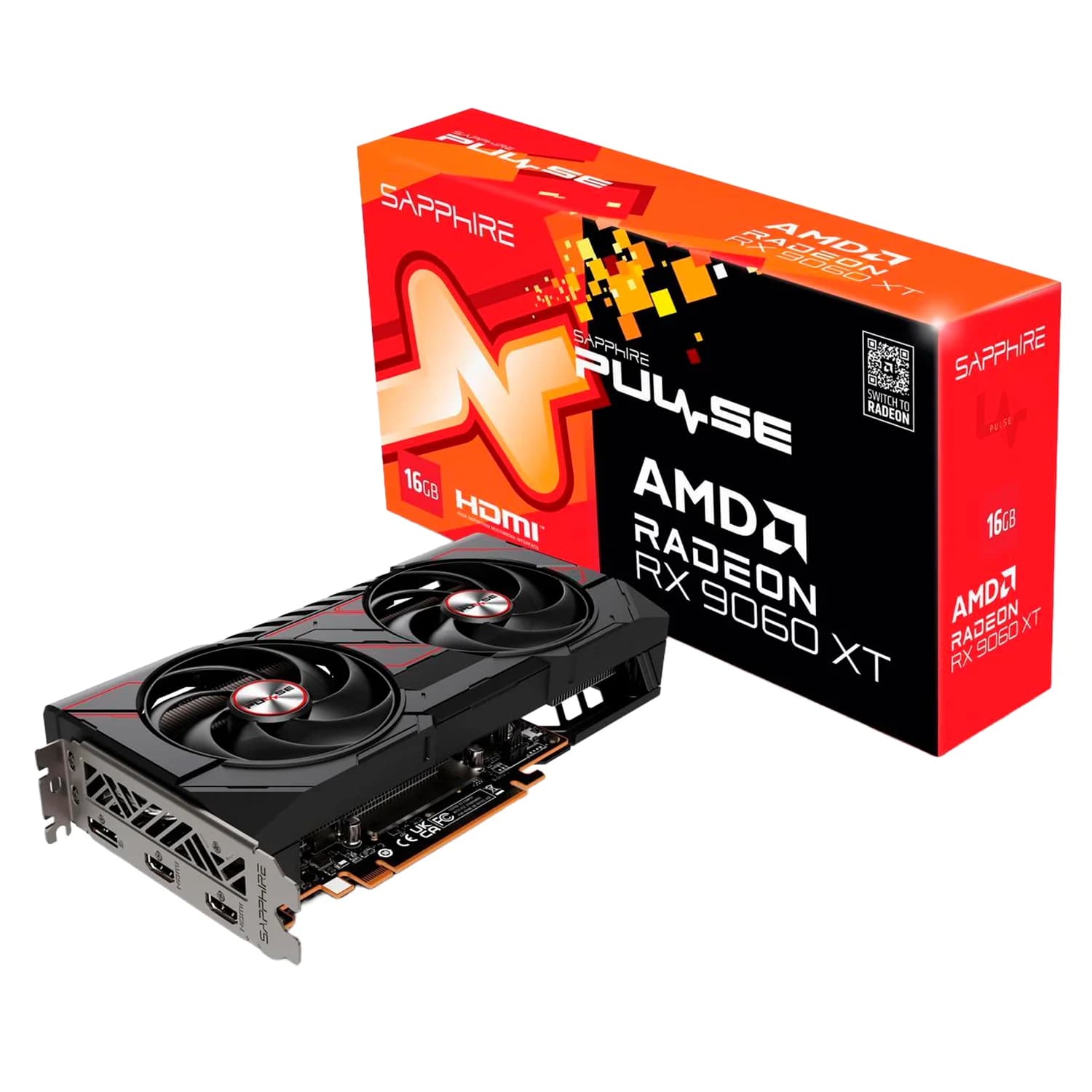 Sapphire Placa de Vídeo Sapphire Gaming Pulse OC Radeon RX9060 XT 16GB GDDR6 - 11350-03-20G
