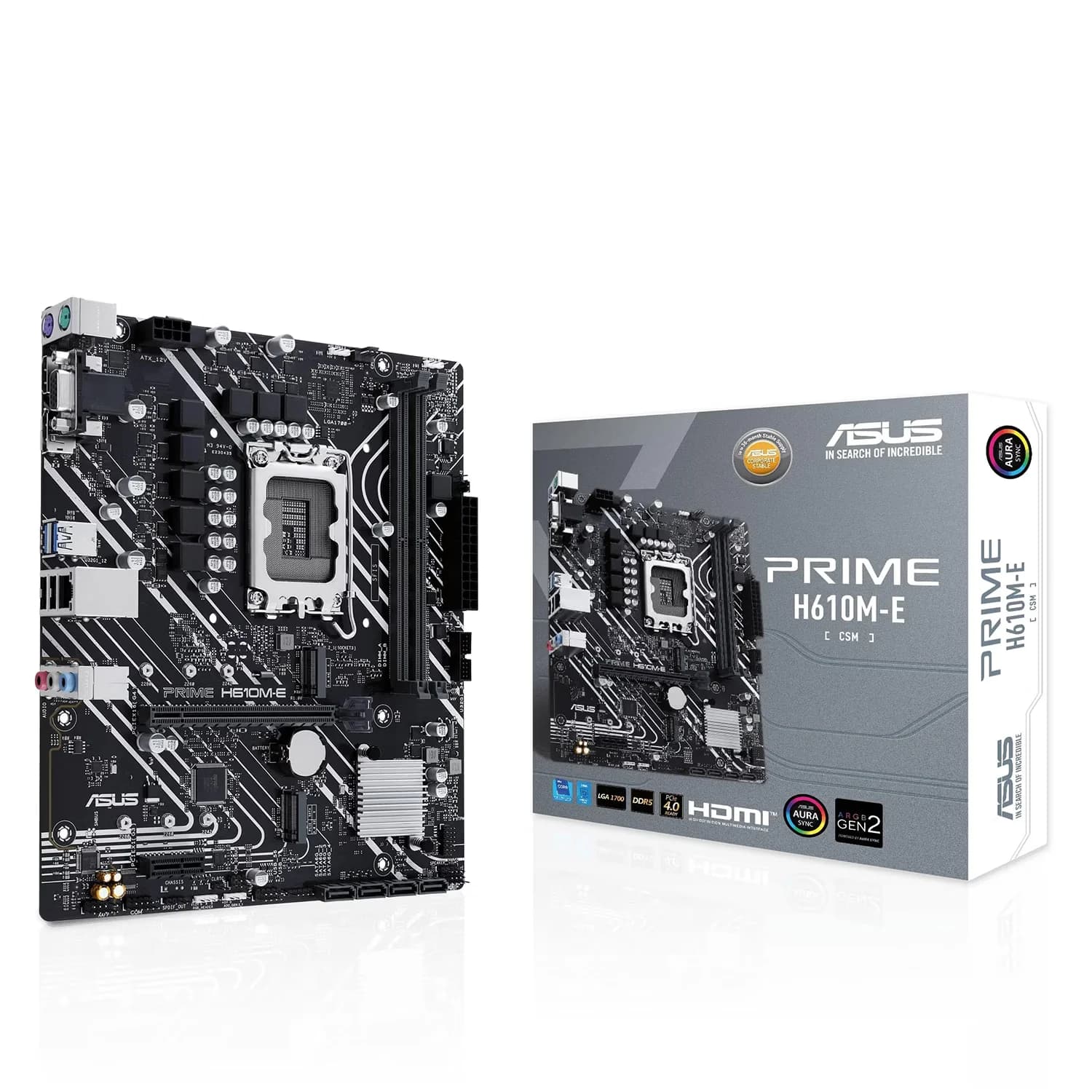 Intel Placa Mãe Asus Prime H610M-F D4 Socket LGA 1700 Chipset Intel H610 DDR4 Micro ATX