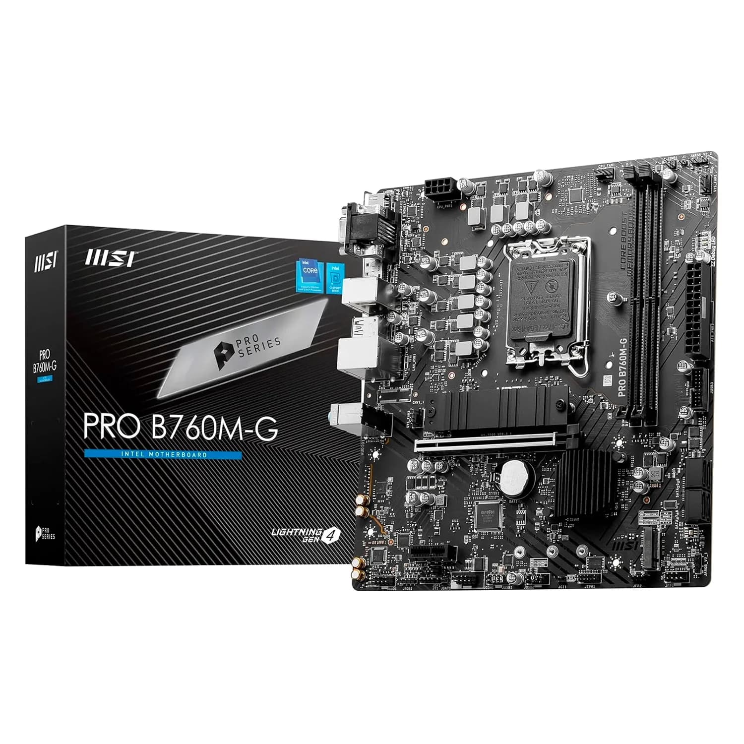 Intel Placa Mãe MSI Pro B760M-E DDR4 Socket LGA 1700 Chipset Intel B760 Micro ATX
