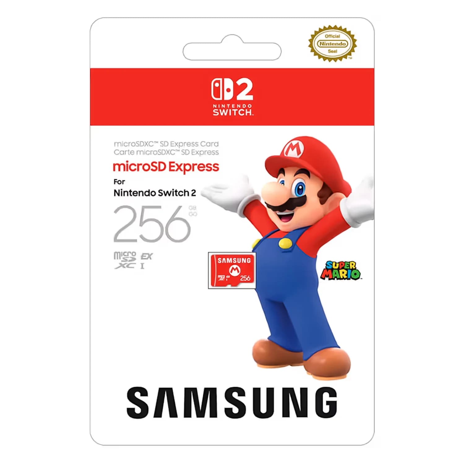 Nintendo Cartão de Memória Micro SD Samsung Express Nintendo Switch 2 256GB 800Mbs