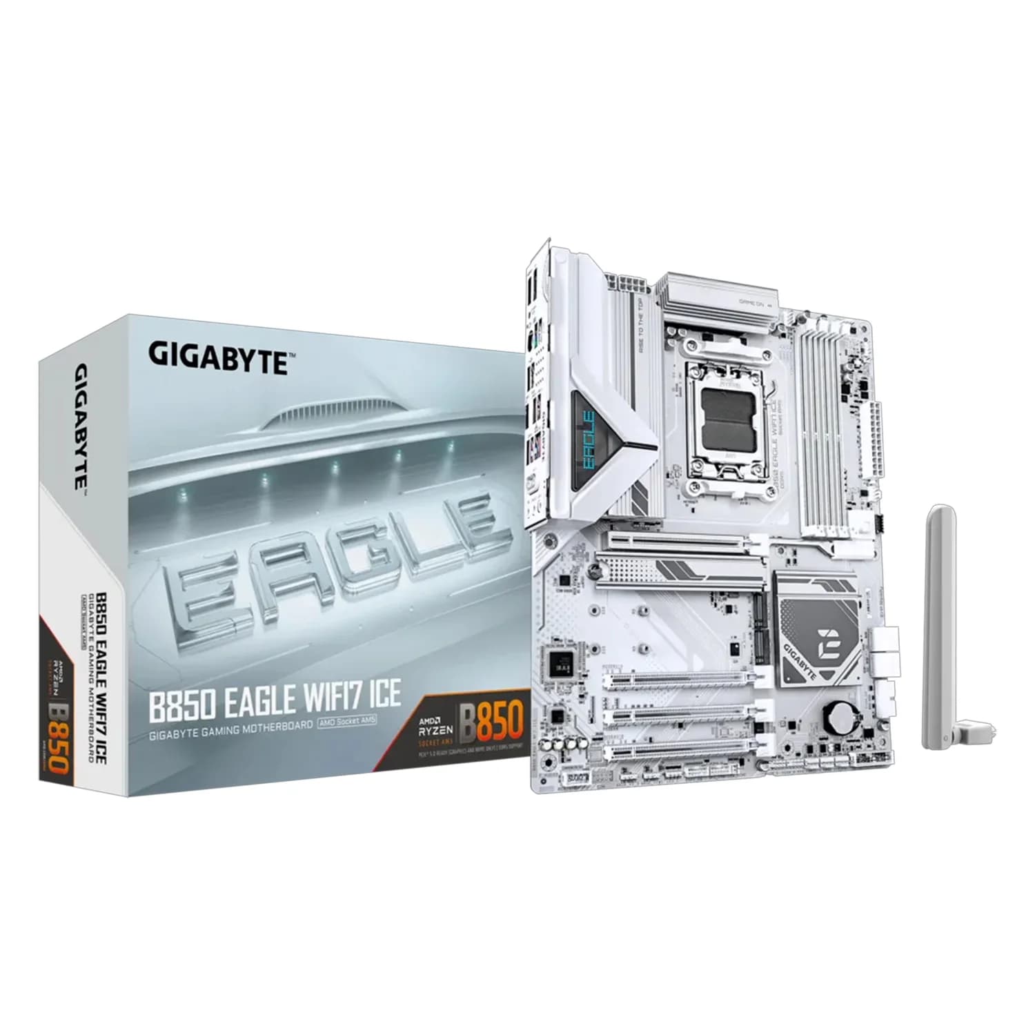 Gigabyte Placa Mãe Gigabyte B850 Eagle WiFi 7 Ice Socket AM5 Chipset AMD B850 ATX