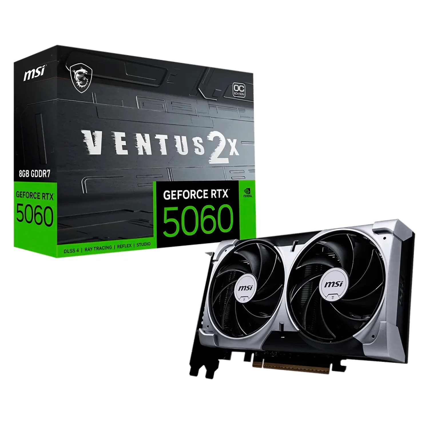 NVIDIA Placa de Vídeo MSI Ventus 2X OC NVIDIA GeForce RTX-5060 8GB GDDR7 - V537-033