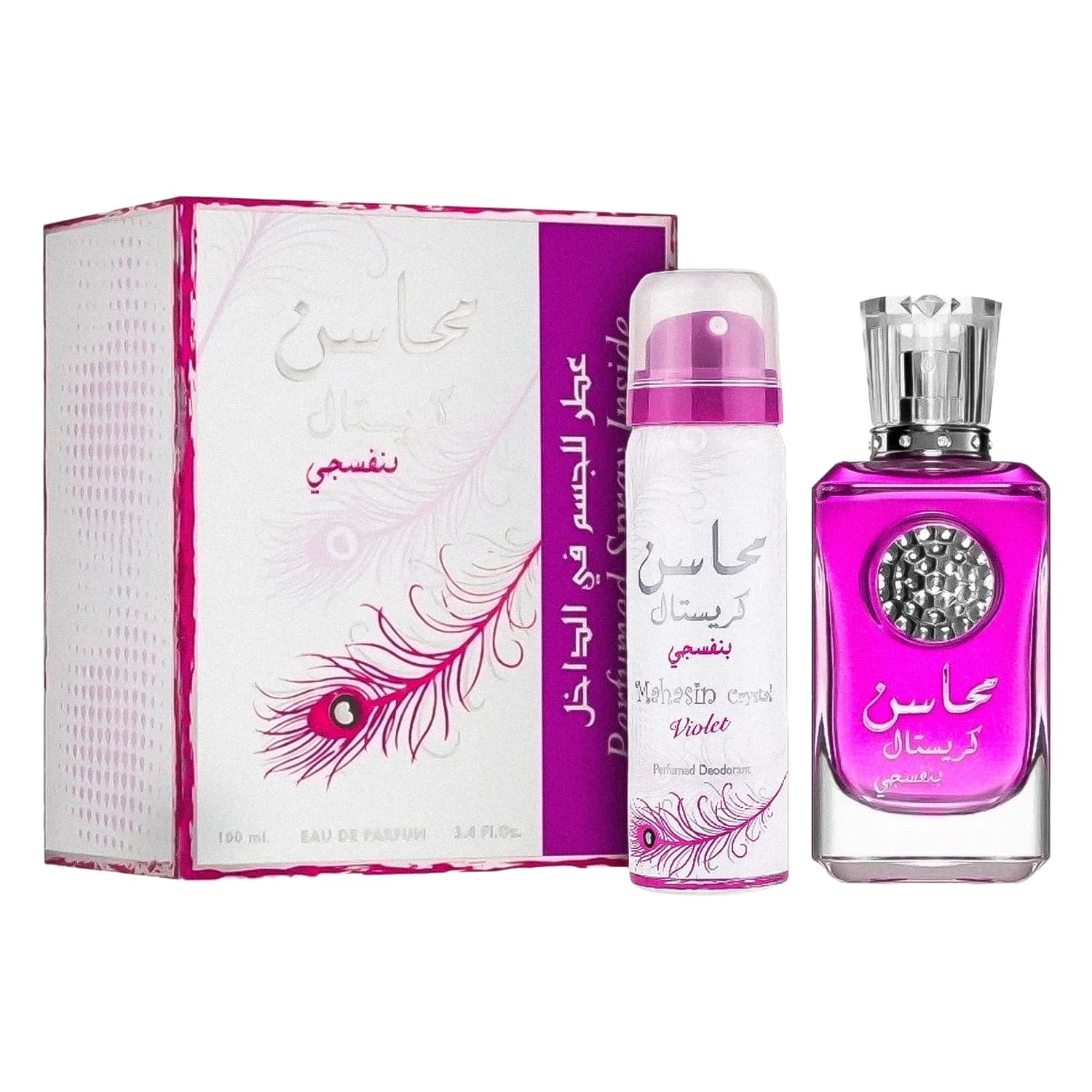 Lattafa Kit Mahasin Crystal Violet Desodorante 100ML Edp