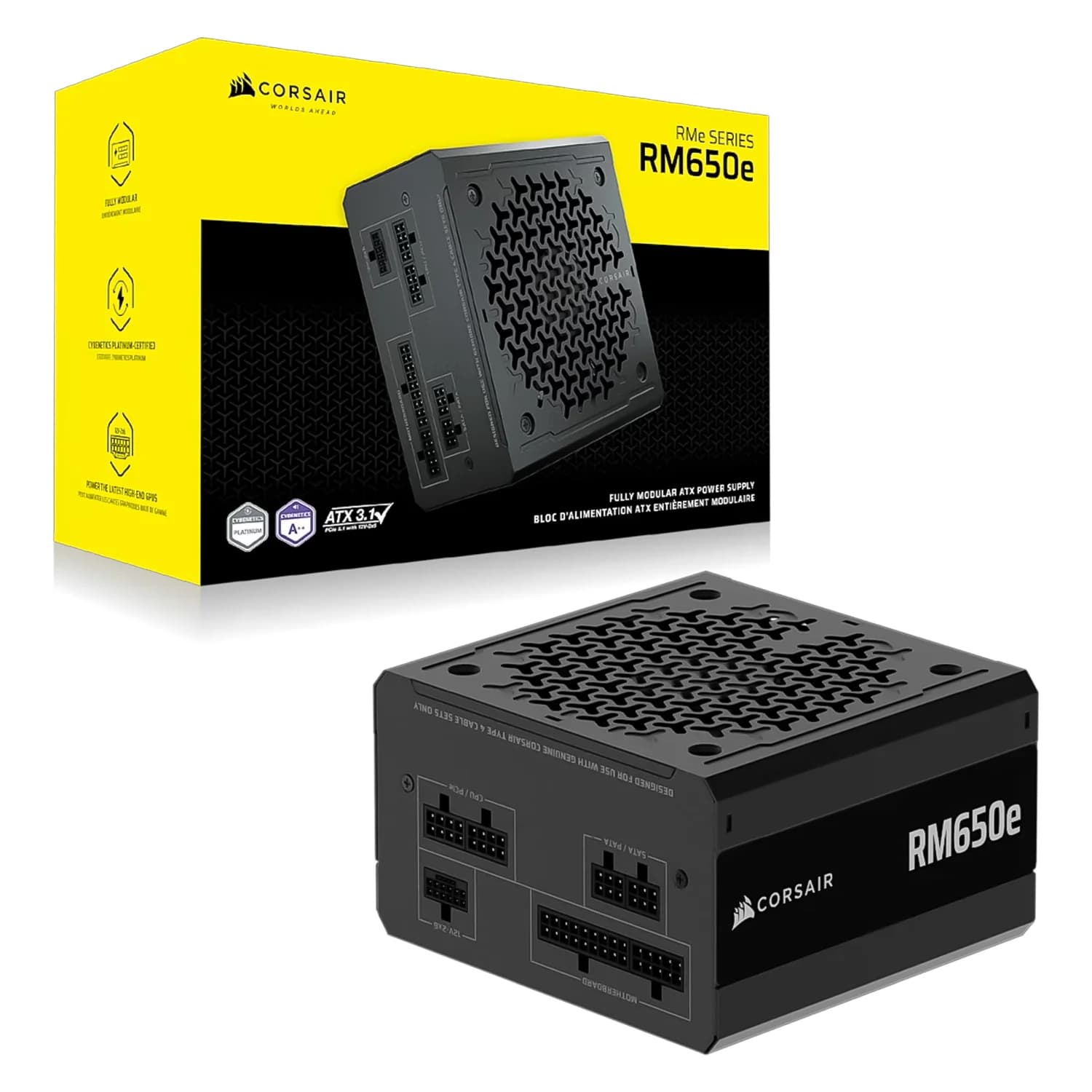 Corsair Fonte Corsair RM650E CP-9020302-NA ATX 650W 80 Plus Gold Full Modular - Preto