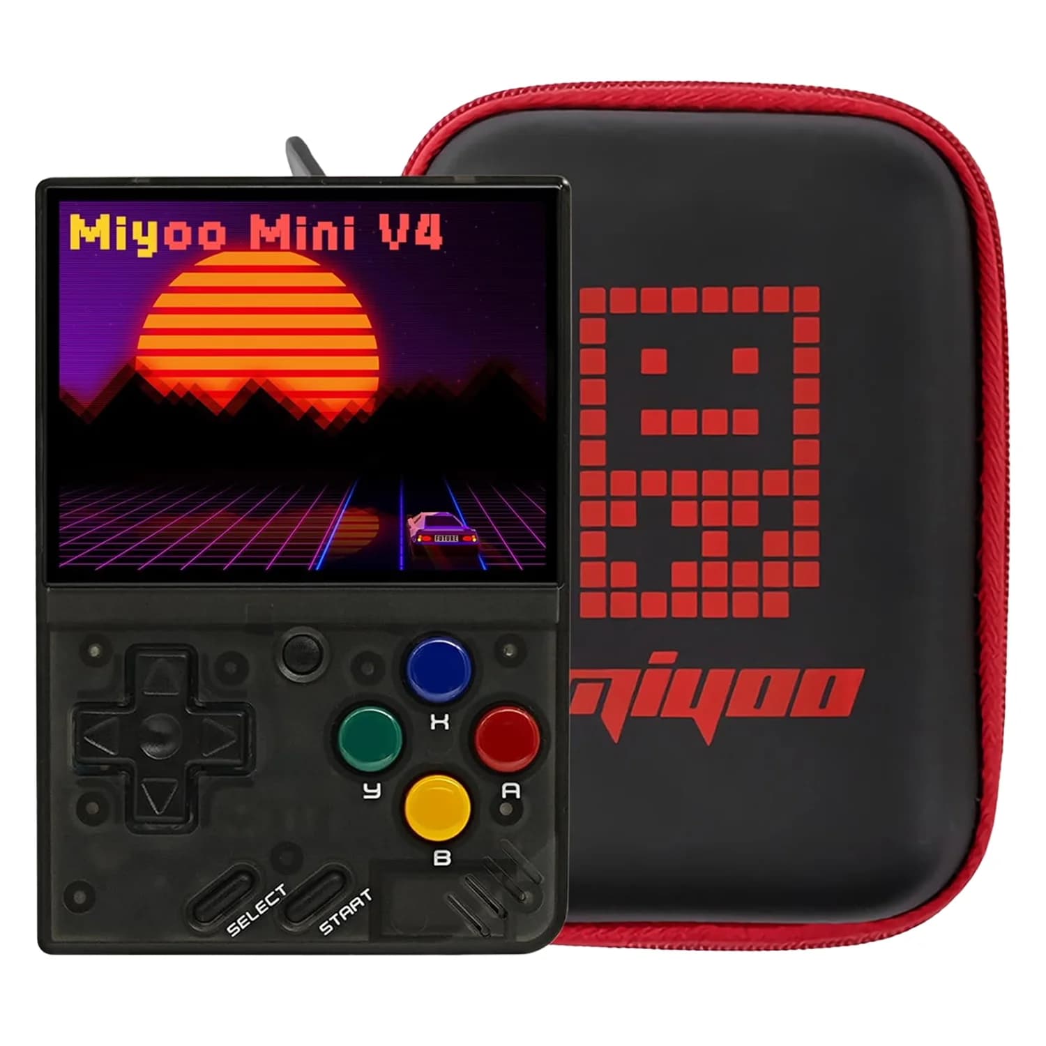 Console Portátil Miyoo Mini V4 64GB Tela 3.0" 5000 Jogos + Capa - Preto