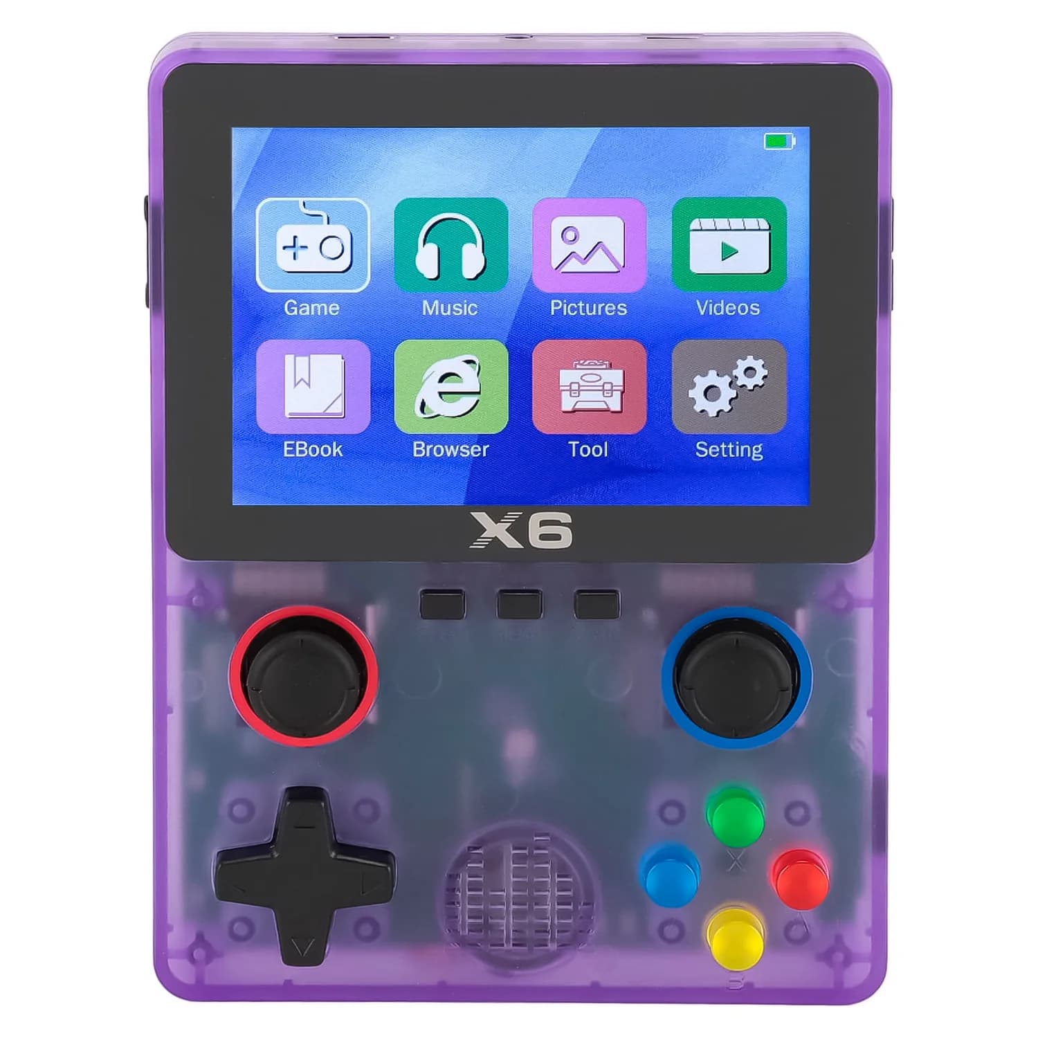 Console Portátil X6 32GB Tela 3.5" - Roxo Transparente