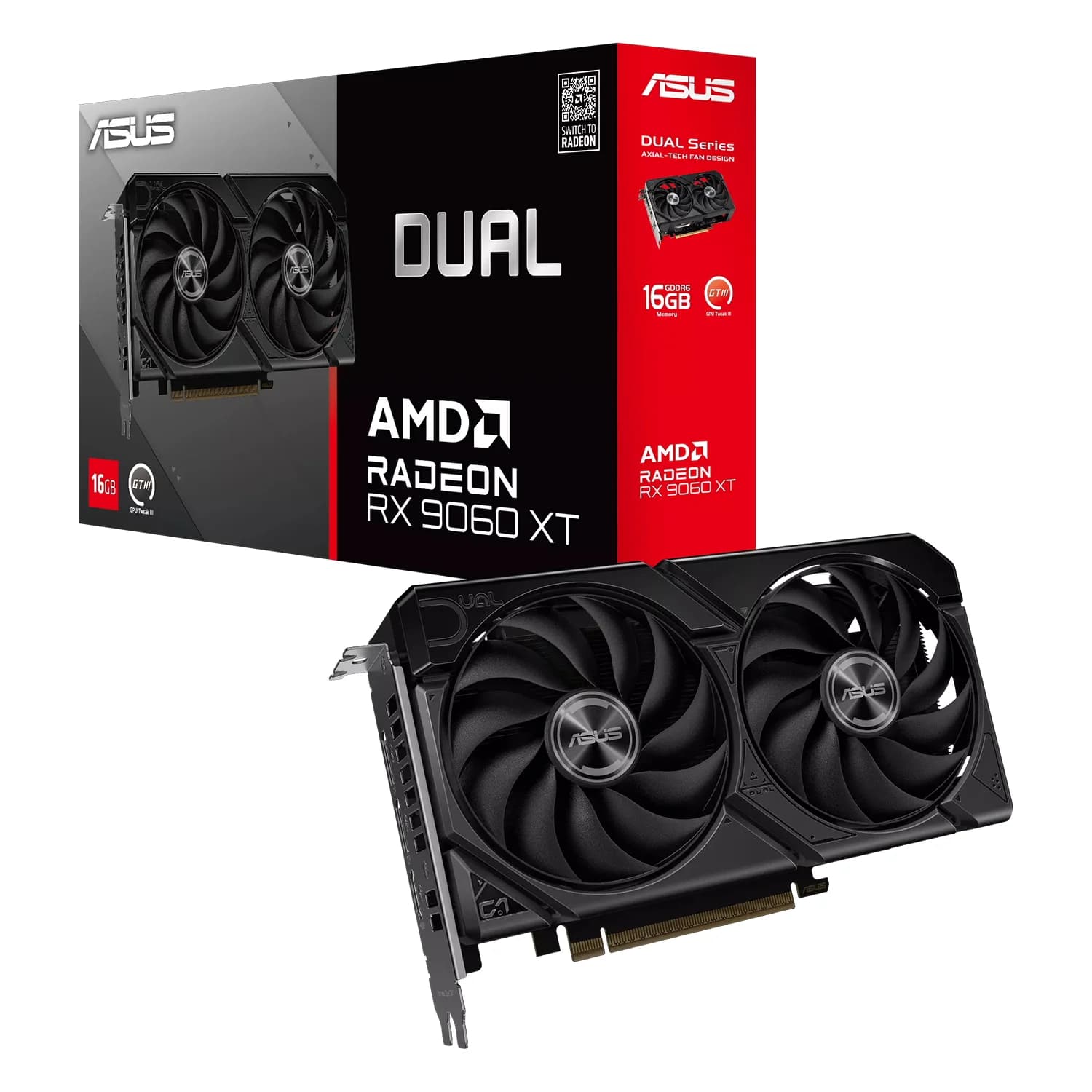 AMD Placa de Vídeo Asus Dual AMD Radeon RX-5060XT 16GB GDDR6 - DUAL-RX9060XT-16G