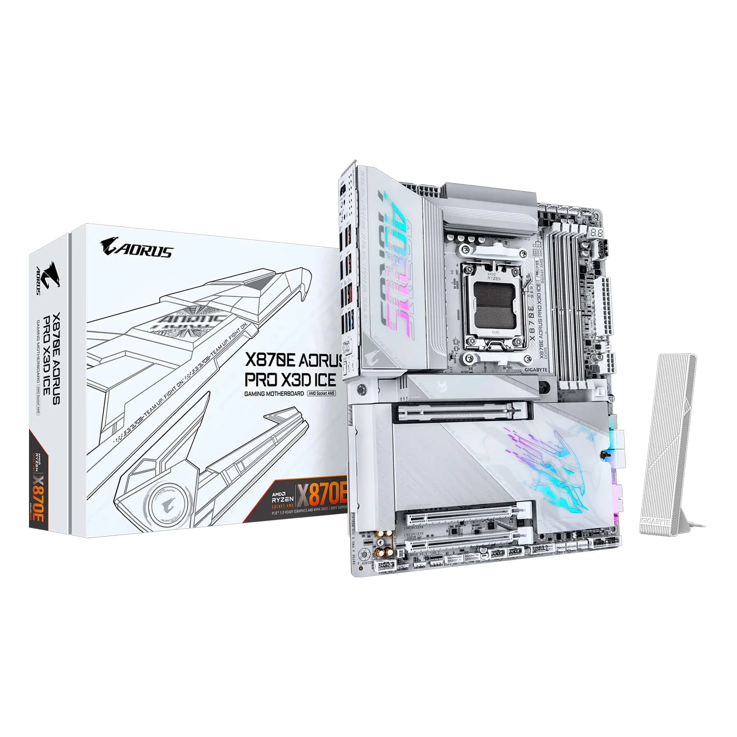 Gigabyte Placa Mãe Gigabyte X870E Aorus PRO X3D ICE DDR5 Socket AM5 Chipset AMD X870E ATX
