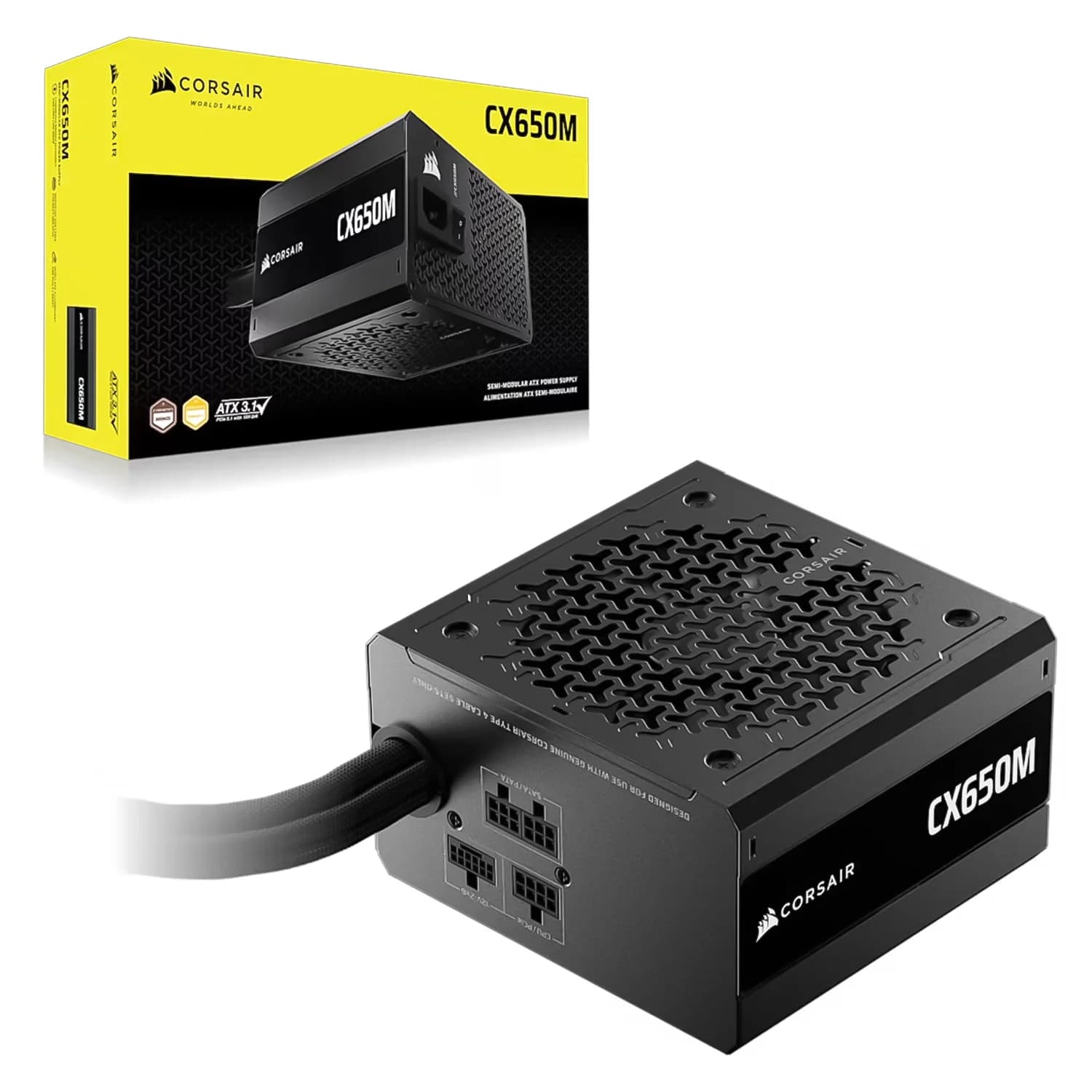 Corsair Fonte Corsair CX650M RGPS CP-9020310-BR ATX 650W 80 Plus Bronze Semi Modular - Preto