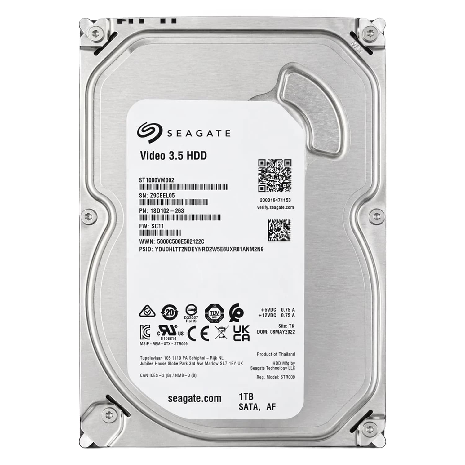Acessório · Seagate HD Seagate Pipeline Pull 1TB 3.5" SATA 3 5900RPM - ST1000VM002