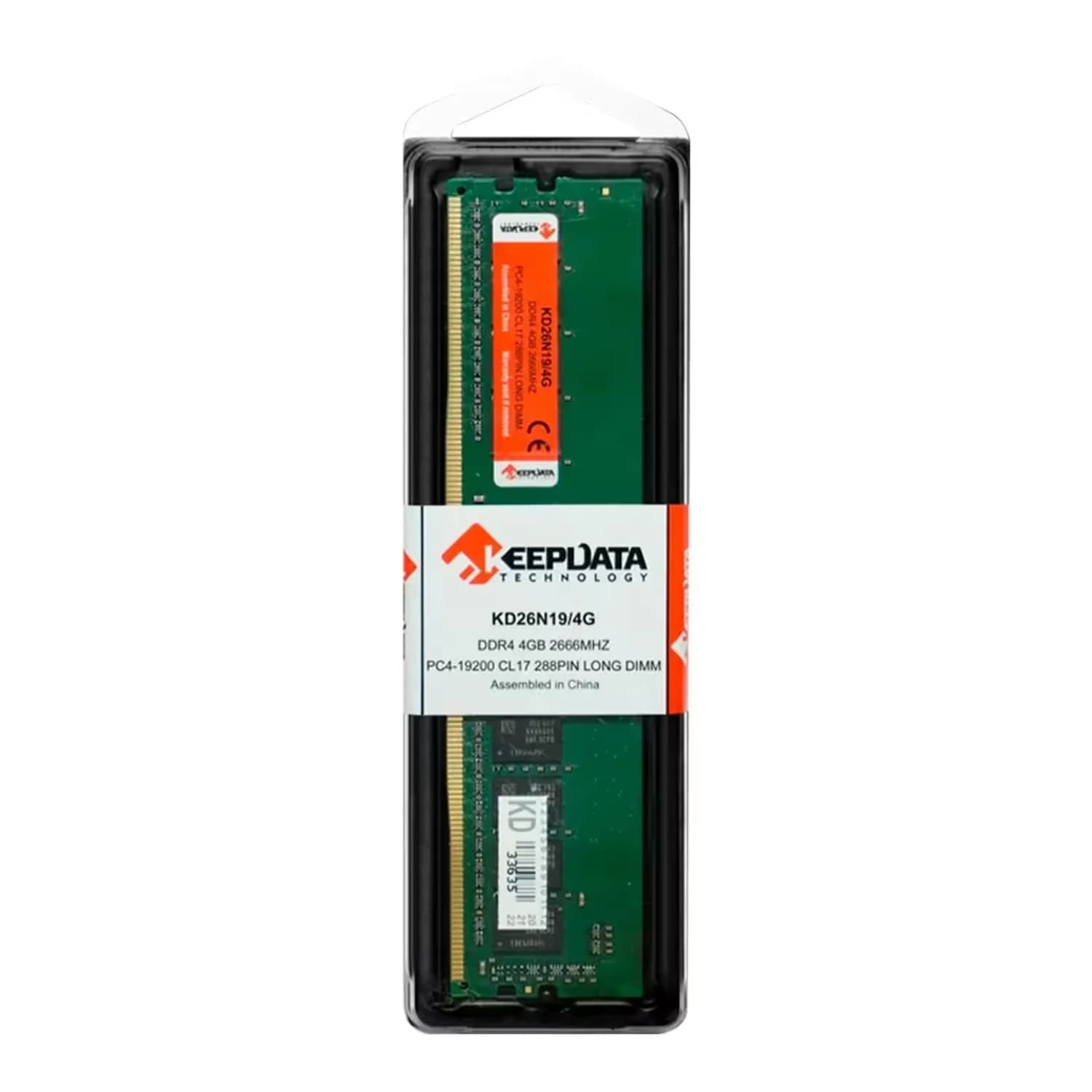Acessório · Keepdata Memória RAM Keepdata 4GB DDR4 2666 MHz - KD26N19/4G