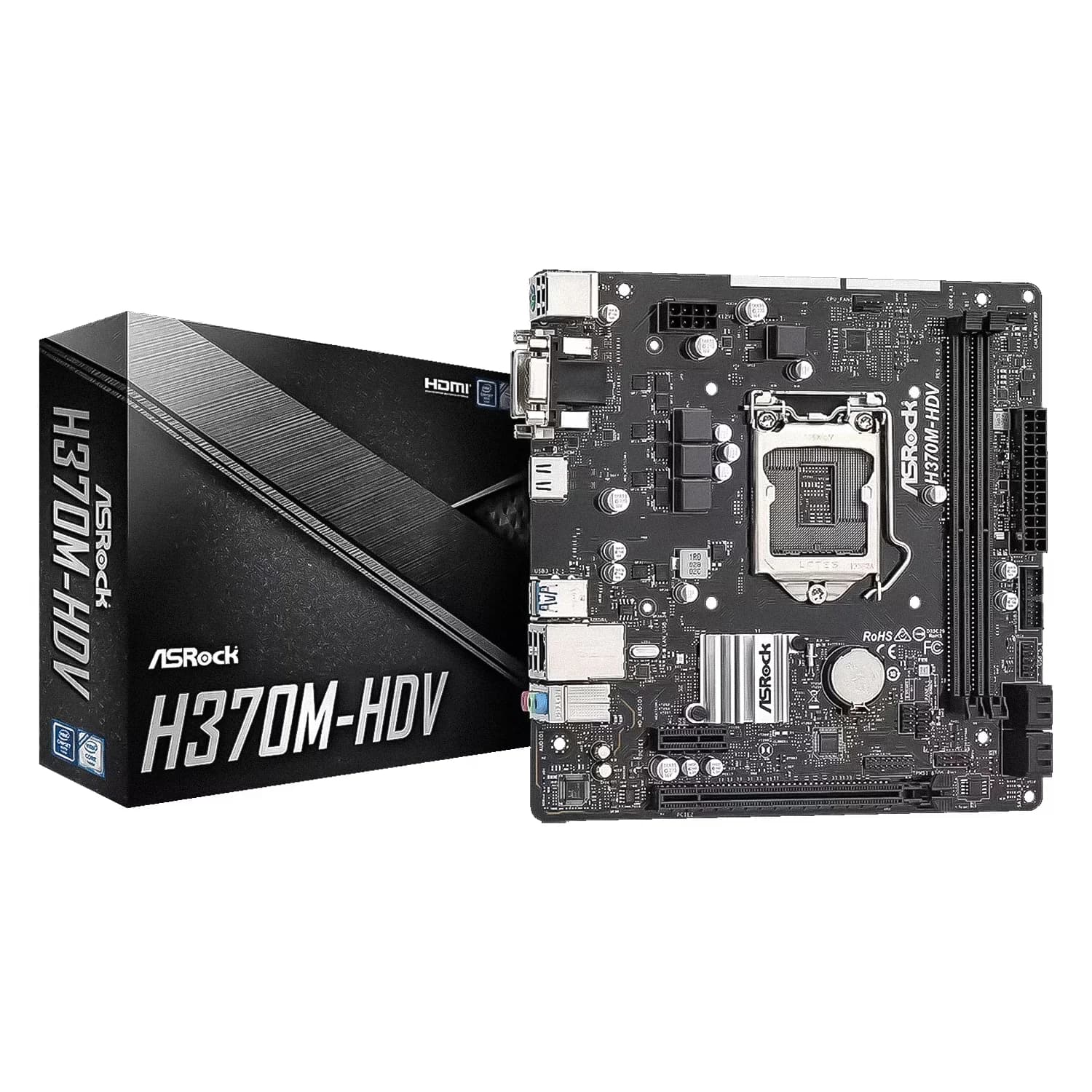 Intel Placa Mãe ASRock H370M-HDV DDR4 Socket 1151 Chipset H370 Micro ATX
