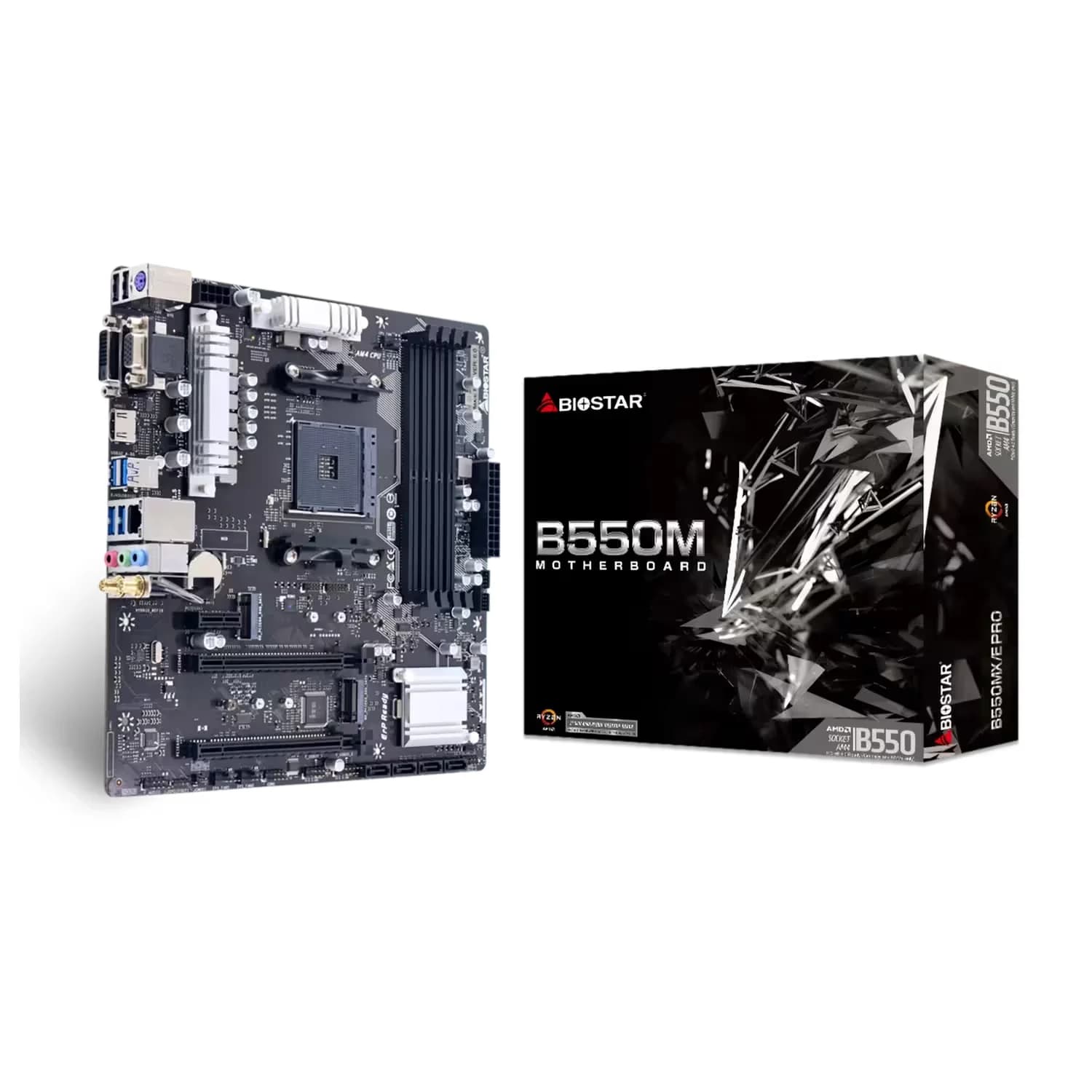 AMD Placa Mãe Biostar B550MX/E PRO DDR4 Socket AM4 Chipset B550 Micro ATX