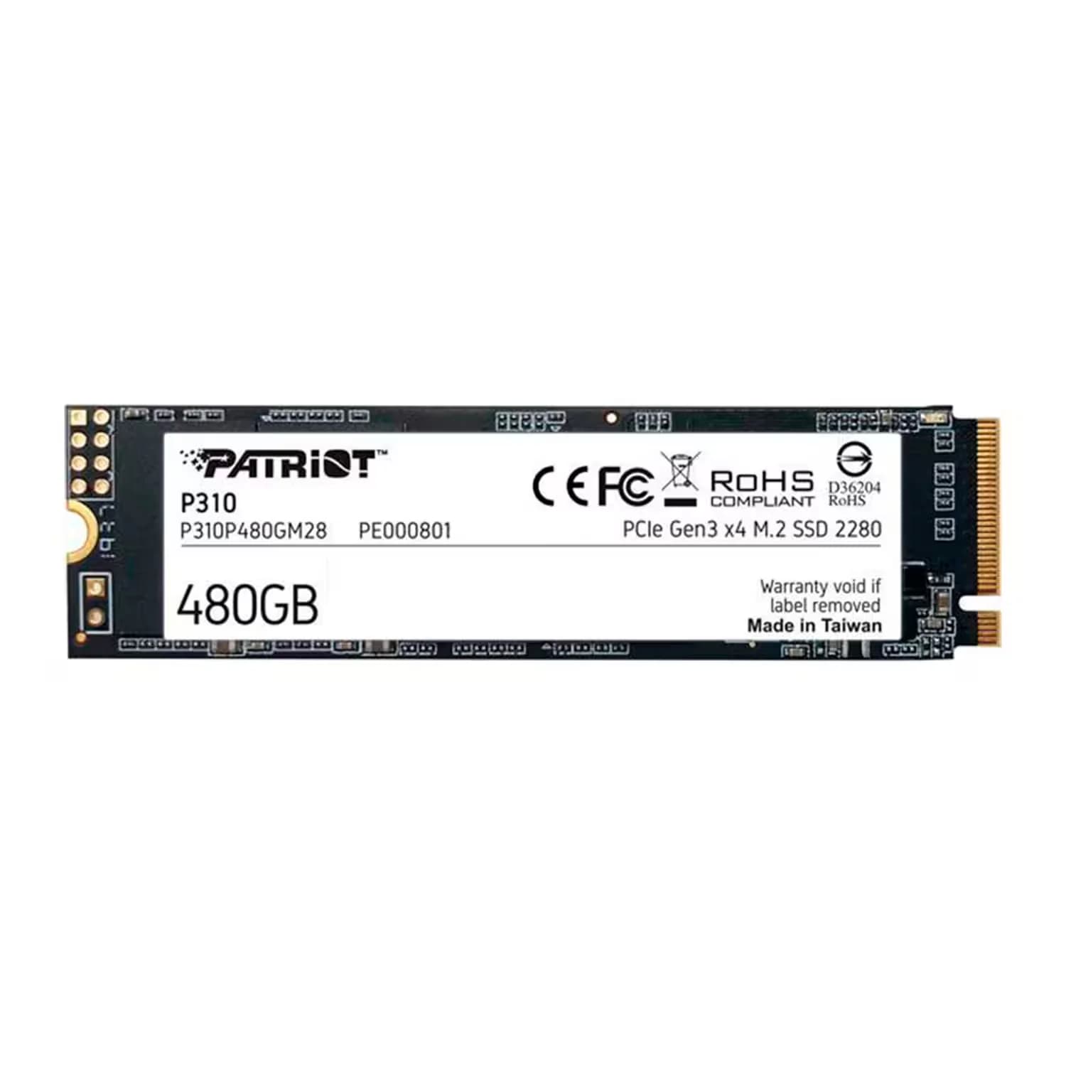 Patriot SSD M.2 Patriot P310 480GB NVMe PCIe Gen 3 - P310P480GM28
