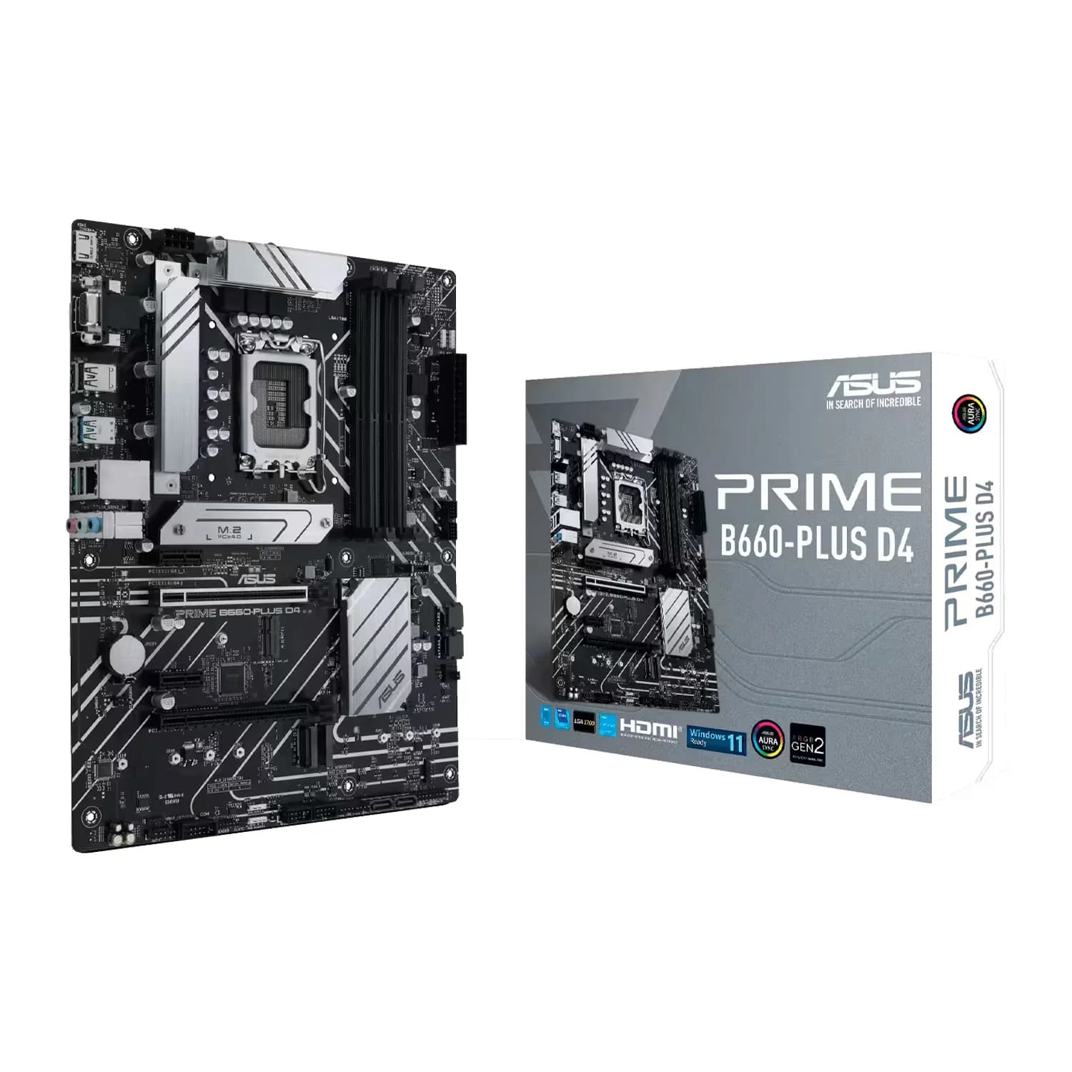 Intel Placa Mãe Asus Prime B660-PLUS D4 Socket LGA 1700 Chipset Intel B660 DDR4 ATX