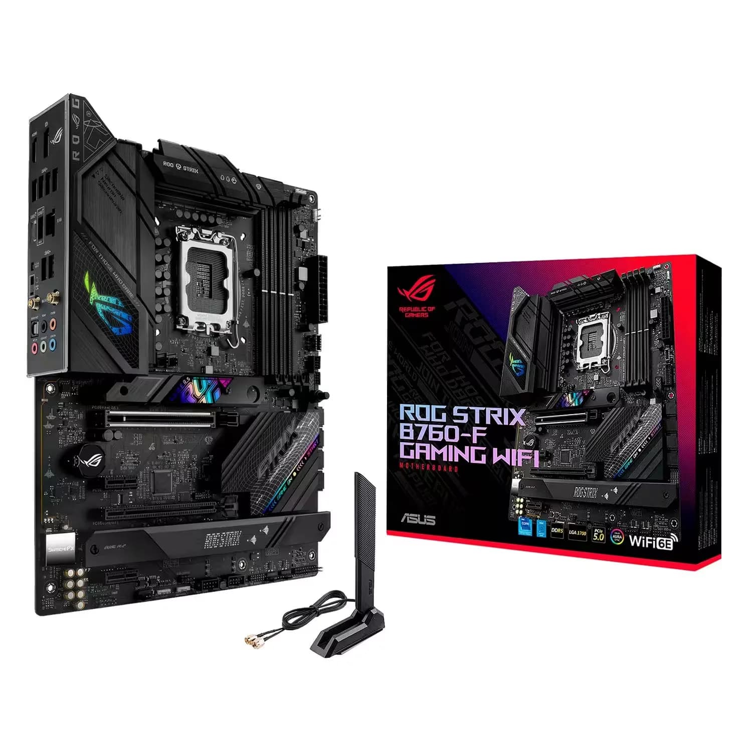 Intel Placa Mãe Asus Rog Strix B760-F Gaming Wi-Fi Socket LGA 1700 Chipset Intel B760 DDR5 ATX