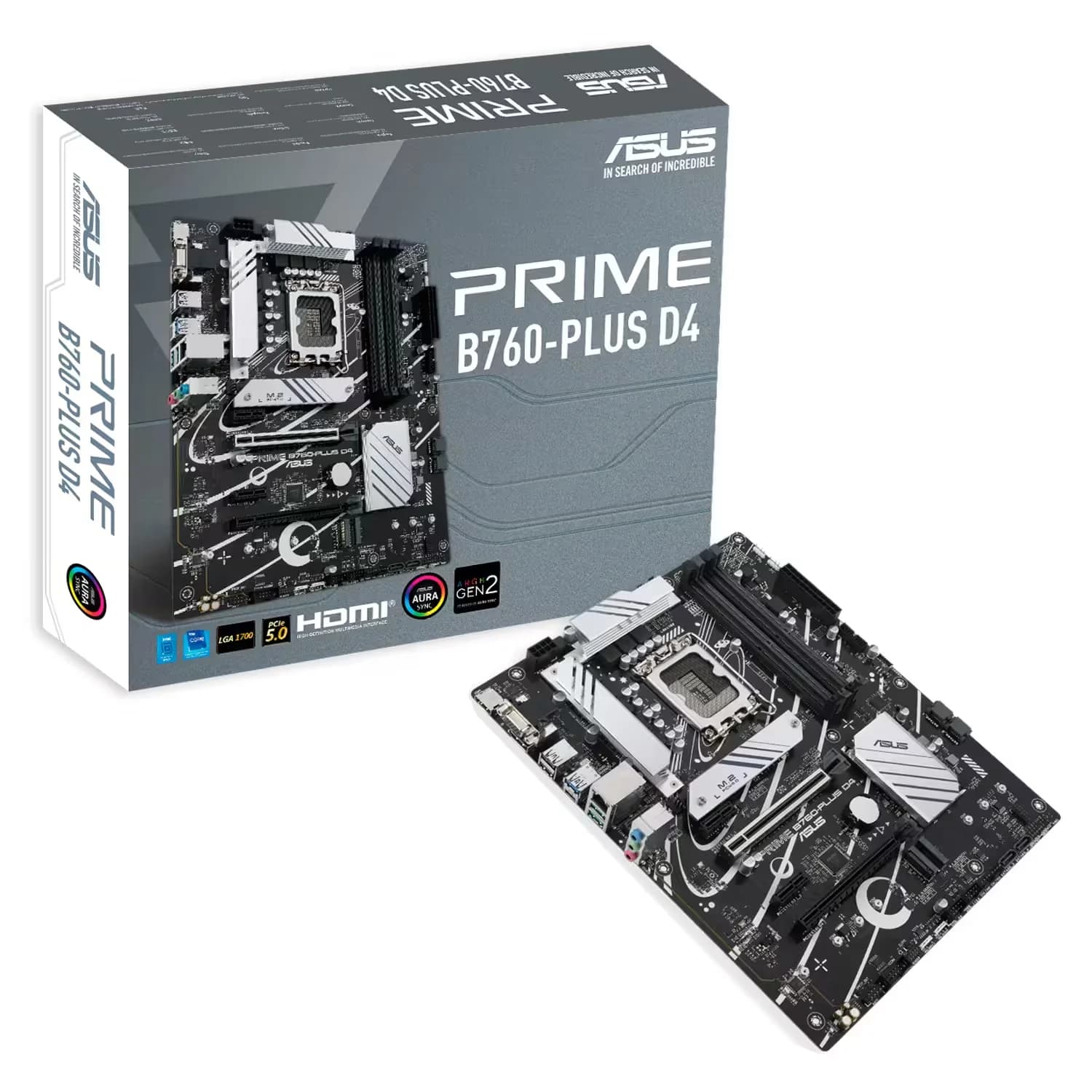 Intel Placa Mãe Asus Prime B760-PLUS D4 Socket LGA 1700 Chipset Intel B760 DDR4 ATX