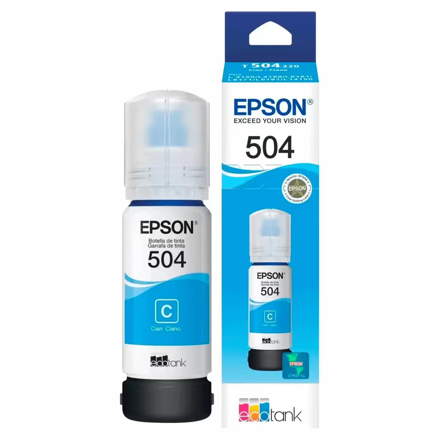 Epson Garrafa Tinta Epson Ecotank T504 L4260 Ciano