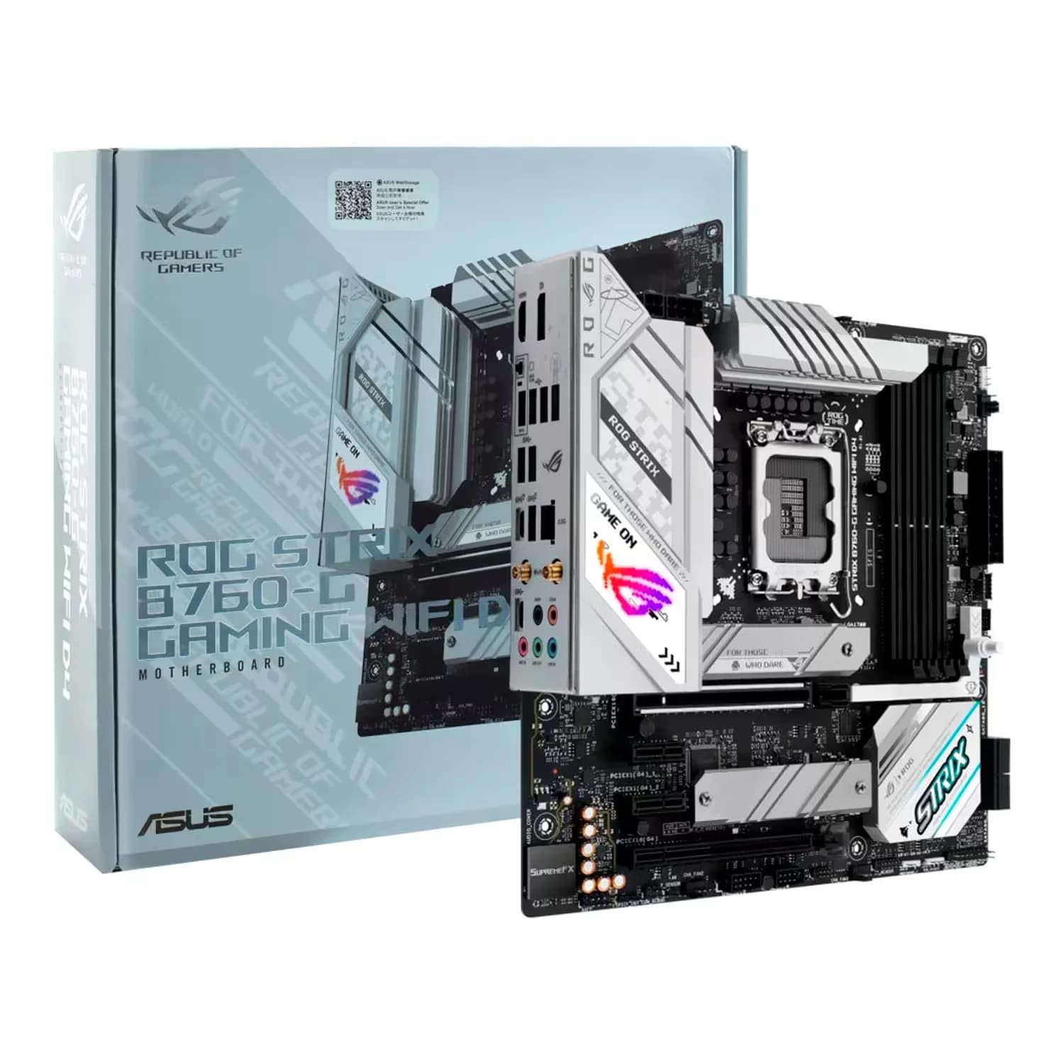 Intel Placa Mãe Asus Rog Strix B760-G Gaming Wi-Fi Socket LGA 1700 Chipset Intel B760 DDR5 Micro ATX
