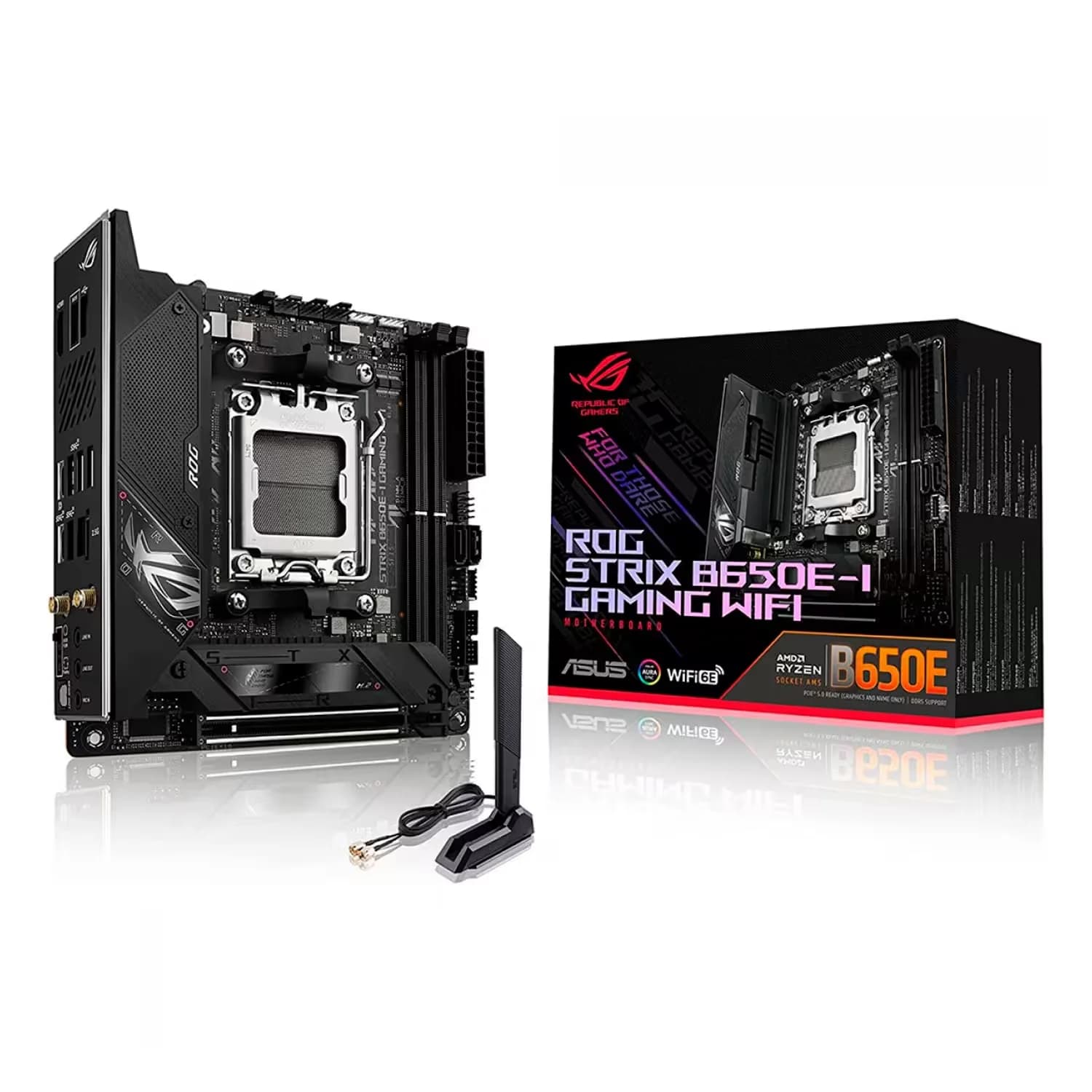 AMD Placa Mãe Asus Rog Strix B650E-I Gaming Wi-Fi DDR5 Socket AM5 Cipset AMD B650 Mini ATX