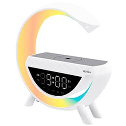 Kolke Caixa Som Kolke Kpm Rgb Carregador Wireless Relogio Alarme Usb Aux Fm Tf Em Branco