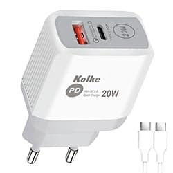 Kolke Carregador Tomada Kolke Kcr Usb Usb 20W Cabo Usb 1M Branco