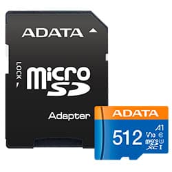 Adata Cartao Micro Sd Adata V10 2X1 C10 A1 AUSDX512GUICL10A1 RA1 512GB