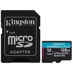 Kingston Cartao Micro Sd Kingston Canvas Go Plus U3 C10 V30 A2 SDCG4 128GB