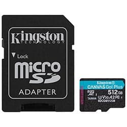 Kingston Cartao Micro Sd Kingston Canvas Go Plus U3 C10 V30 A2 SDCG4 512GB