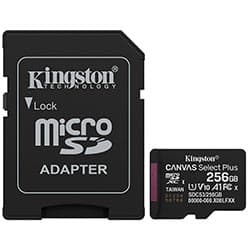 Kingston Cartao Micro Sd Kingston Canvas Select Plus C10 U1 V10 A1 SDCS3 256GB
