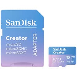 Sandisk Cartao Micro Sd Sandisk Creator V30 A2 U3 4K Uhd GN6MS 512GB