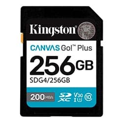 Kingston Cartão de Memória SD Kingston Canvas Go Plus 256GB 200Mbs - SDG4/256GB