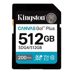 Kingston Cartao Sd Kingston Canvas Go Plus C10 U3 V30 A2 SDG4 512GB
