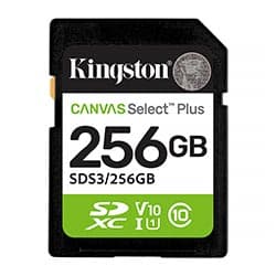 Kingston Cartão de Memória SD Kingston Canvas Select Plus 256GB 150Mbs - SDS3/256GB