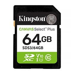 Kingston Cartão de Memória SD Kingston Canvas Select Plus 64GB 100Mbs - SDS3/64GB