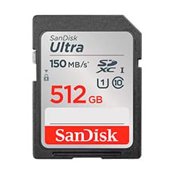 SanDisk Cartão de Memória SD Sandisk Ultra 512GB 150MBs - SDSDUNC-512G-GN6IN
