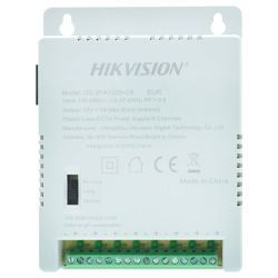 Hikvision Fonte Cctv Hikvision 2FA1205 C8 Multi Channel Smps 12V 1A 60W 220V Branco