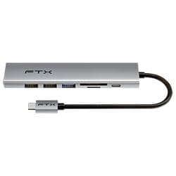 Ftx Hub Usb Ftx Ct HBP2 AG7 Portas Hdmi Usb Usb Sd Tf Usb Femea Cinza