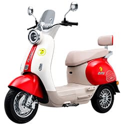 Blulory Moto Eletrica Blulory Q6 Miyang Motorcycle Beige Vermelho