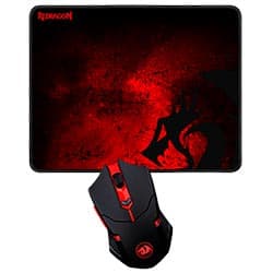 Redragon Kit Gamer Mouse Redragon M601WL-BA Sem Fio 24000 DPI + Mousepad - Preto