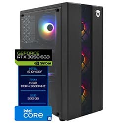 Acessório · Intel Pc Montado Intel I5 10400F 9GHZ Ssd Geforce RTX3050 500GB Preto