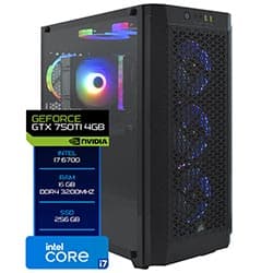 Acessório · Intel Pc Montado Intel I7 4GHZ Ssd Geforce Gtx 750TI 256GB Preto