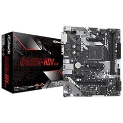 ASRock Placa Mãe Asrock B450M-HDV R4.0 DDR4 Socket AM4 Chipset AMD Promontório B450 Micro ATX