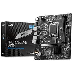 Intel Placa Mãe MSI Pro B760M-E DDR4 Socket LGA 1700 Chipset Intel B760 Micro ATX