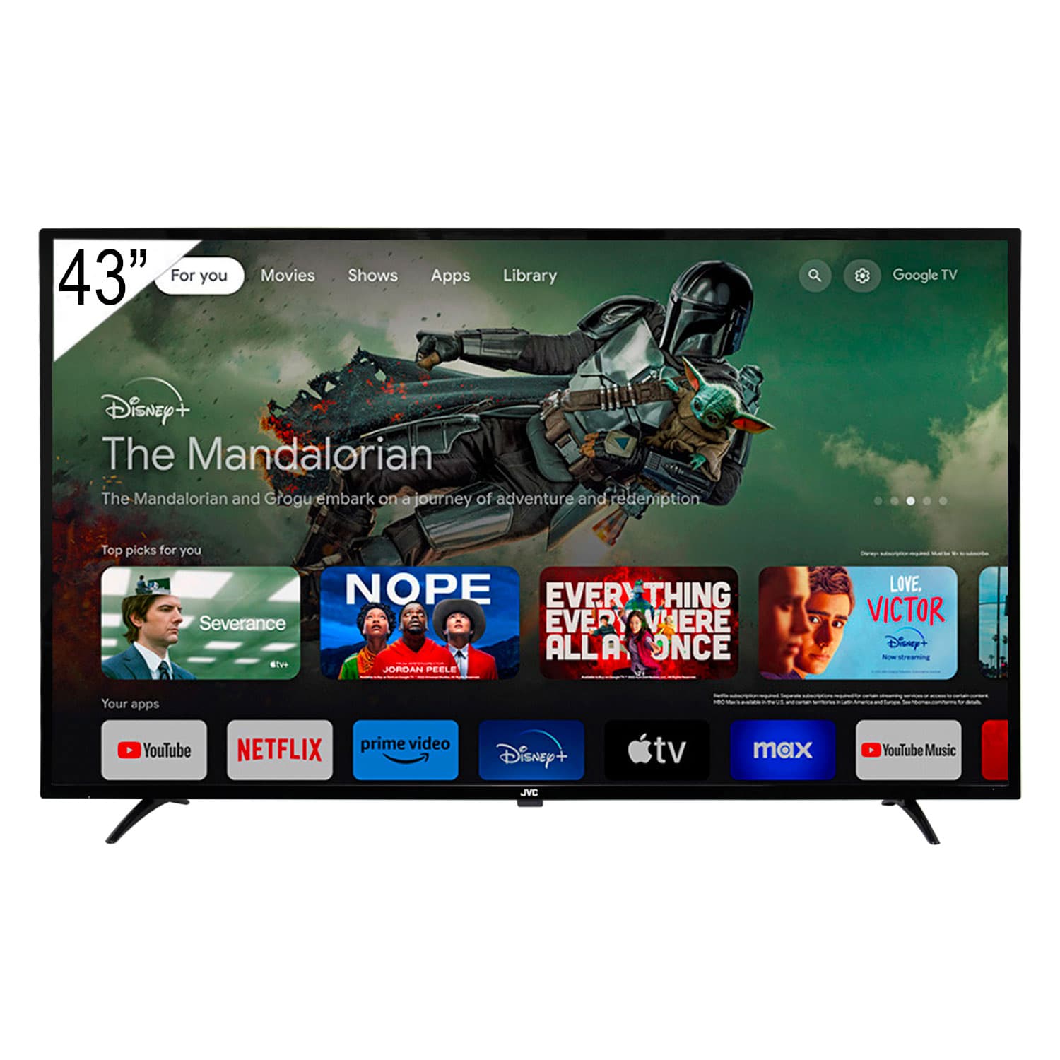 Jvc Smart Tv Jvc Lt 43KM348 Full Usb Hdmi Google Tv Wi Fi
