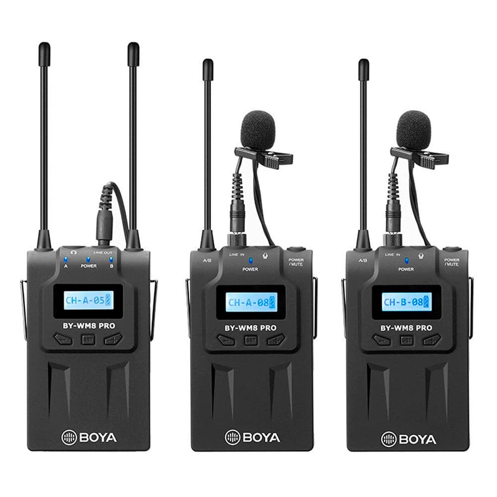 Camara Microfono Boya By WM8 Pro K2 Wireless Lapella 2TX 1RX